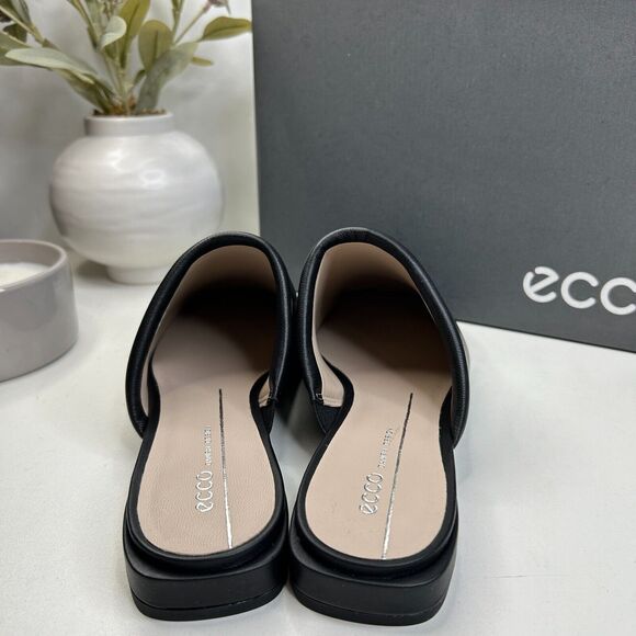 ECCO Anine Squared Buttery Soft Leather Flats Black 208293 Women's 40/9.5 NWB - Picture 5 of 10